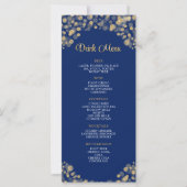 Elegant Navy Blue en Gold Drink Menu (Voorkant)