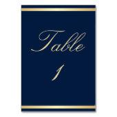 Elegant Navy Blue en Gold Wedding Kaart (Voorkant)