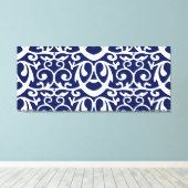 Elegant Navy Blue en White Canvas Wall Art (Insitu (Houten vloer))