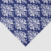Elegant Navy Blue en White Damask Pattern Tissuepapier (Detail)