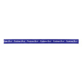 Elegant Navy Blue en White Script Text Sjabloon Lint (Voorkant)