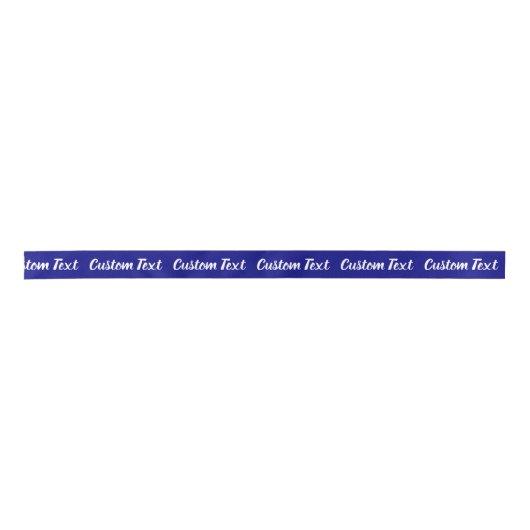 Elegant Navy Blue en White Script Text Sjabloon Lint (Voorkant)