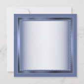 Elegant Navy Blue Floral Framed Silver Wedding Save The Date (Achterkant)