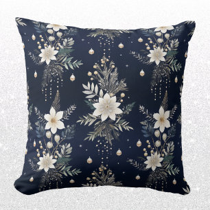 Elegant Navy Blue Floral Kussen