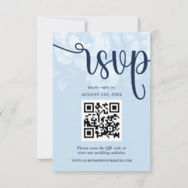 Elegant Navy Blue Floral Peony RSVP Kaartje