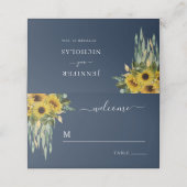 Elegant Navy Blue Floral Wedding (Buitenkant ongevouwen)