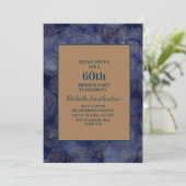 Elegant Navy Blue Gold 60th Birthday Kaart (Staand voorkant)
