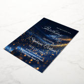 Elegant Navy Blue & Gold Birthday Party Invitation (Rotation)