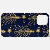 Elegant Navy Blue Gold-kerstboomster Case-Mate iPhone Case (Achterkant (horizontaal))