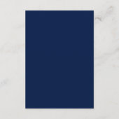 Elegant Navy Blue Gold Seapaarden Weddenschap Rece Informatiekaartje (Achterkant)