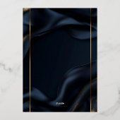 Elegant Navy Blue & Gold Wedding Invitation (Verso)