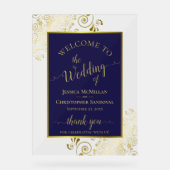 Elegant Navy Blue & Gold Wedding Welcome (Recto)