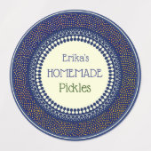  Elegant Navy Blue Homemade Pickles Labels (Design 1)