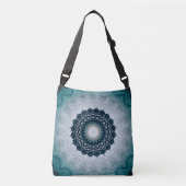 Elegant Navy Blue Mandala Crossbody Tas (Voorkant)
