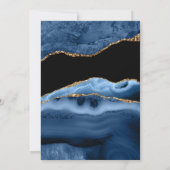 Elegant Navy Blue Marble Agate Afstuderen Kaart (Achterkant)