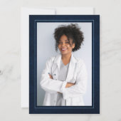Elegant Navy Blue Medische School Afstuderen Kaart (Achterkant)