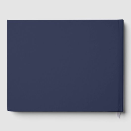 Elegant Navy Blue | Minimale bruiloft Gastenboek (Achterkant)