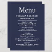 Elegant Navy Blue | Minimale bruiloft Programma (Voorkant / Achterkant)