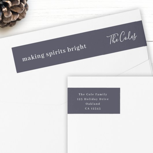 Elegant Navy Blue Modern Minimum Return Address