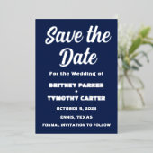 Elegant Navy Blue Modern QR Code Foto Folie Uitnodiging (Staand Voorkant)