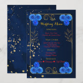 Elegant Navy Blue Reception Menu Template (Devant / Derrière)