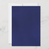 Elegant Navy Blue Reflecterende Roos Virtual Weddi Kaart (Achterkant)