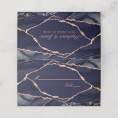 Elegant Navy Blue Roos Gold Foil Agate Wedding (Buitenkant ongevouwen)
