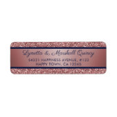 Elegant Navy Blue Roos Gold Glitter Sparkle Label (Voorkant)