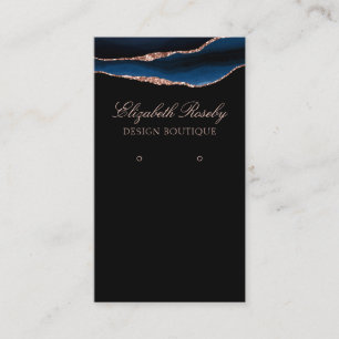 Elegant Navy Blue Roos Gold, met juwelen zwart Visitekaartje