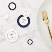 Elegant Navy Blue Roos Gold Palm Tree Weddenschap Confetti (Groep)