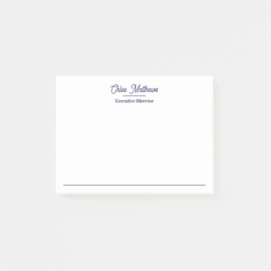 Elegant Navy Blue Script Border  Post-it® Notes (Voorkant)