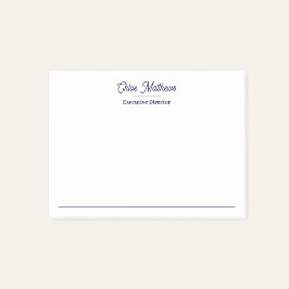 Elegant Navy Blue Script Border Post-it® Notes