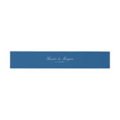 Elegant Navy Blue Script Names Wedding Uitnodigingen Wikkel (Vlak)