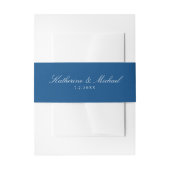 Elegant Navy Blue Script Names Wedding Uitnodigingen Wikkel (Voorkant Voorbeeld)