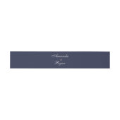 Elegant Navy Blue Script Wedding Uitnodigingen Wikkel (Vlak)