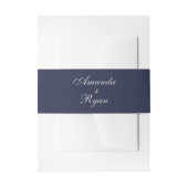 Elegant Navy Blue Script Wedding Uitnodigingen Wikkel (Voorkant Voorbeeld)