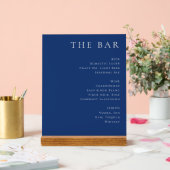Elegant Navy Blue Serif Bar Menu (Mariage)