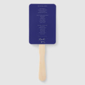 Elegant Navy Blue Silver Calligraphy Wedding Handwaaier (Achterkant)
