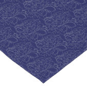 Elegant Navy Blue Silver Floral Pattern Korte Tafelloper (Hoek)