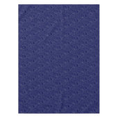 Elegant Navy Blue Silver Floral Pattern Tafelkleed (Voorkant)