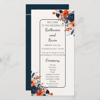 Elegant Navy Blue Sinaasappel Bloemen bruiloft pro