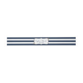 Elegant Navy Blue Stripes Wedding Custom Uitnodigingen Wikkel (Vlak)