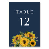 Elegant Navy Blue Sunflower Weddenschap Kaart (Voorkant)