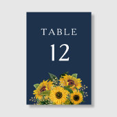 Elegant Navy Blue Sunflower Weddenschap Kaart