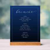 Elegant Navy Blue Typographic Bar Menu (Neutre)