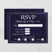 Elegant Navy Blue Velvet RSVP Wedding (Devant / Derrière)