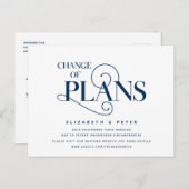Elegant Navy Blue, verandering van plan, uitstel Briefkaart (Voorkant / Achterkant)