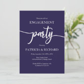 Elegant Navy Blue verlovingsfeest Kaart (Staand voorkant)