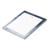 Elegant Navy Blue Waterverf Splash gepersonaliseer Notitieblok (Gedraaid)