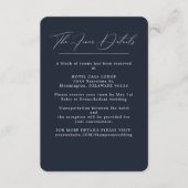 Elegant Navy Blue Wedding Details Enclosure Kaart (Voorkant)